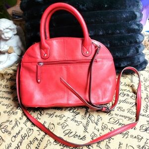 Vintage Tignanello red satchel /crossbody leather-red